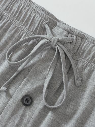 Latuza Men's Viscose Pajama Pants Set Short Sleeve Button Up Pjs4