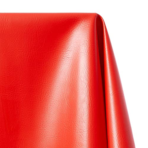 Ottertex Marine Vinyl Fabric Polyester Backing Waterproof Abrasion UV Resistant Heavy Duty Outdoor Marine PVC for Sewing & Upholstery - Red (1 Yard)