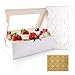 Luck.WH 20Pcs Cupcake Boxes 6 Count Cupcake Container with Window White Cupcake Holder Take Out Boxes 9.5'x5.5'x2.95' with Stickers for Birthday Holiday Party Bakery Holding 120 Muffins Pastries