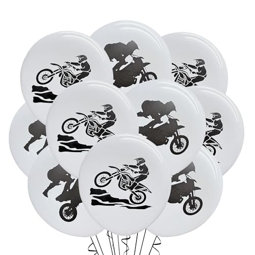 Ballons motocross 30,5 cm Malayan Products, décorations anniversaire moto tout-terrain
