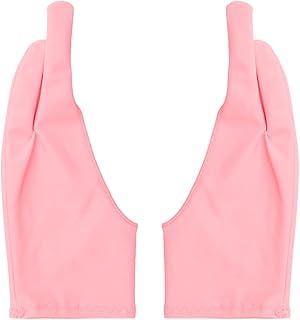 Jagowa 2PCS Artist Glove 2 Finger Drawing Glove for Graphic Tablet iPad Pro Pencil for Right and Left Hand(Black Pink)