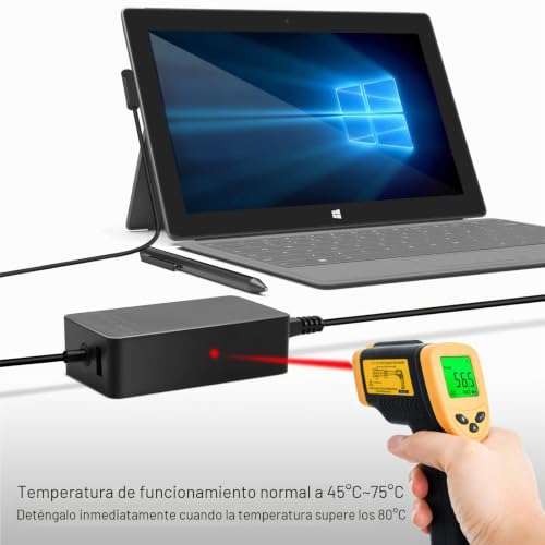 Cargador Surface Pro 65W adaptador corriente para Surface Book y Surface Go 5