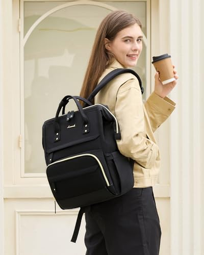 Image of LOVEVOOK Laptop Backpack for Women, 15.6 Inch Work Business Backpacks Purse With Large Capacity, Waterproof Nurse Bag College Bookbag for School, Waterproof Casual Daypack for Travel
