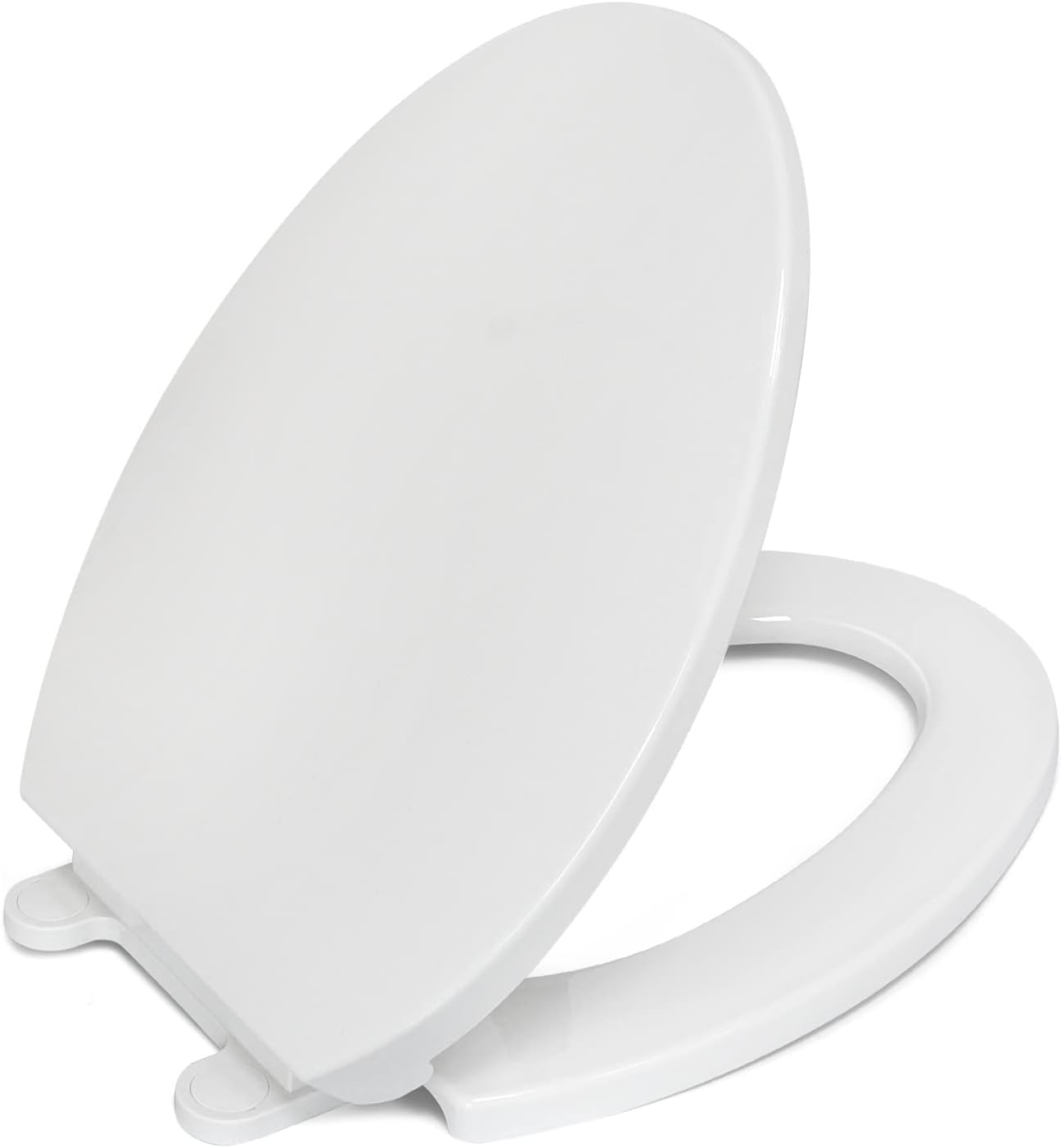 SAMODRA Elongated Toilet Seat, Slow-Close, Easy Clean & Change Hinges, White Toilet Seat (Elongated/White)