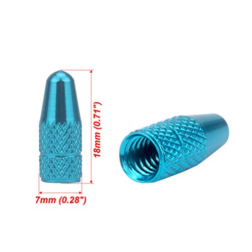 Senzeal 6pcs Presta Aluminum French Style Bicycle Air Tire Valve Caps Dust Covers Sky Blue