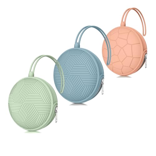 Image of Smlpuame 3 Pack Portable Pacifier Holder Case Set, Cover Pouch Bag for Diaper Bags, Baby Carriage Storage Container Box, Easy to Clean (Blue+Muted Red+Mint)