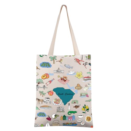 FEELMEM South Carolina Travel Gift South Carolina Vacation Canvas Tote