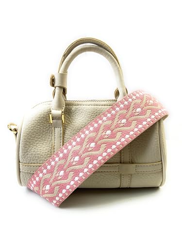 Image of Purse Strap Replacement for Crossbody Bags & Handbags | Premium Webbing with Light Gold Hardware Clip-On Installation Adjustable Length Comfortable Wide Guitar Style Strap
