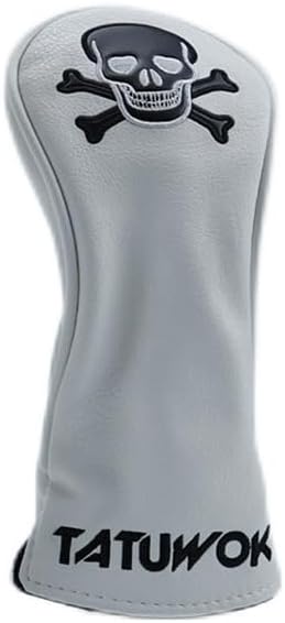 Skeleton Head Design White Themed Golf Club Head Covers for Woods (S/M/L)