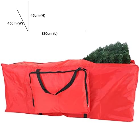 FB FunkyBuys Christmas Tree Storage Bag Protection For Artificial Xmas Trees & Decorations Durable Waterproof Zippered Bag with Carry Handles Dual Zippered Storage Containers (Red)