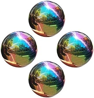 Pangmao Rainbow Gazing Globe Mirror Ball in Stainless Steel, Shiny Hollow Sphere Sparkling Housewarming Outdoor Ornament (3.15 Inch)