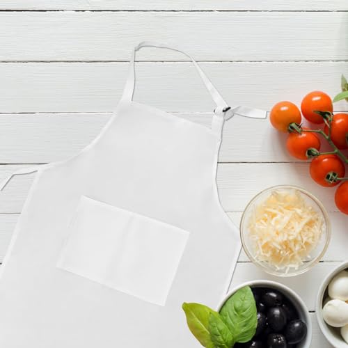 2 Pcs Kids Apron for Cooking Age 3-6, Adjustable Children Aprons with 2 Large Pockets, Convenient Child Artist Aprons for Boy Girl Painting,Toddler Chef Bib Apron for Kitchen Crafting Baking?White? - Image 4
