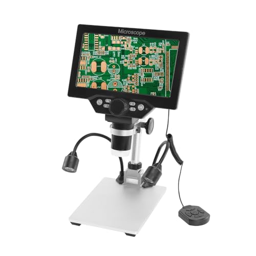 Microscope numérique 1200x écran LCD 7 pouces loupe zoom continu Irfora B1200 support métal