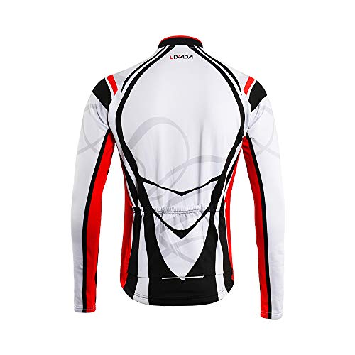 Chaqueta de ciclismo acolchada roja y blanca para hombre XL miniatura 4