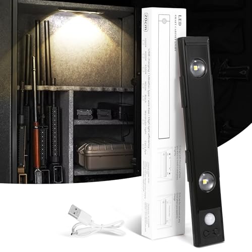 Image of LED Gun Safe Lights, Motion Sensor Lights for Directional Lighting, 3 Sensing Modes, 3 Color Temperatures, No Wiring Installation Gun Cabinet Accessories for Safes, Cabinets, USB-C Charging (1 pack)