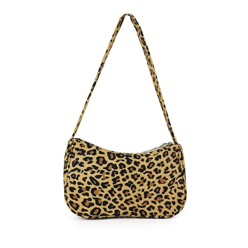 Image of AfitLulu Shoulder Bag for Women Nylon Small Handbag with Leopard Print, Women’s Mini Shoulder Bag Trendy Crescent Shoulder Bags for Dating, Parties, Traveling (Style 3)