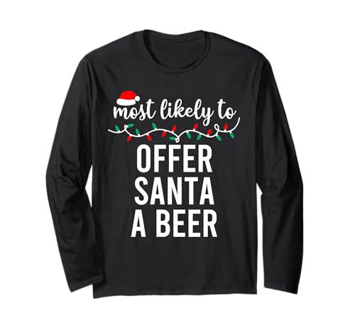Most Likely To Christmas Shirt Matching Family Pajamas Funny Long Sleeve T-Shirt