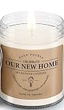 Milestone Candles Our New Home Clear Jar Soy Blend Candle 7.5 oz Glass, Made in The USA, 100% Cotton