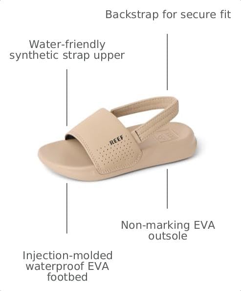 REEF Boys Sandals, Toddler/Little Kid One Slide, Nomad/Black, 4 - image 3