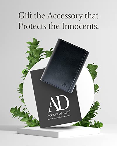 Access Denied Vegan Leather Trifold Wallets For Men - Cruelty Free Non Leather Mens Wallet With Id Window Holiday Gifts For Men #TOP4