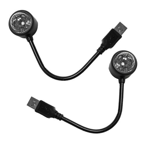 KVAEY USB Star Night Light, Adjustable Sound Activated Car Roof Atmosphere Lamp, Portable Romantic LED Auto Interior Ambient Light for Car, Bedroom, Party, Ceiling