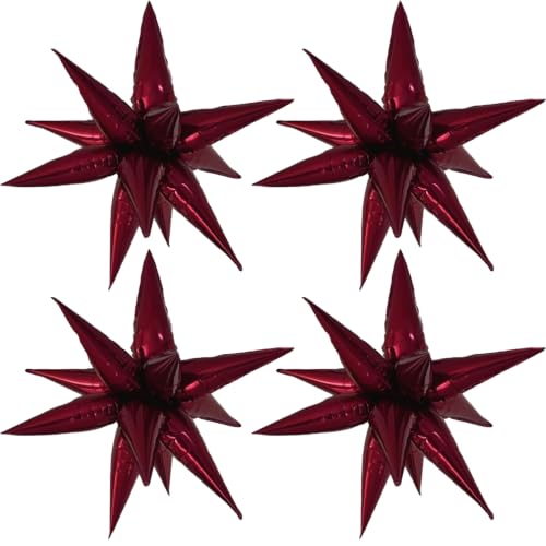 Image of Burgundy Balloons Explosion Star Maroon Explosion Star Balloons Red Wine Birthday Party Decorations Ready to Pop Baby Shower Betty Bachelorette Decor Carnival Party Wedding Burgundy Maroon Graduate