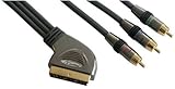 Scart 21-polig Schluss Scart-Kabel, 1,50 m, 21-polig Scart Stecker auf 3 x Cinch Scart-Kabel (RGB) High-End * HCK 9975 1,5