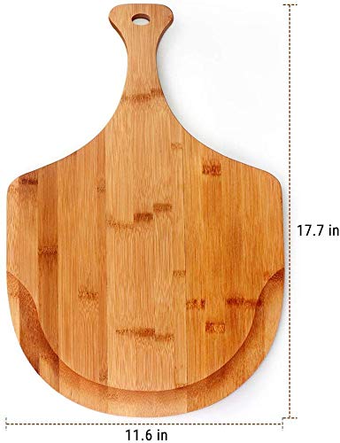 Bamboo Pizza Peel, Wood Serving Pan, Cheese And Charcuterie Boards, Pizza Board Pizza Paddle Cutting Board With Handle For Baking Pizza, Bread, Cutting Fruit, Vegetables, Cheese And Serving Board #TOP4