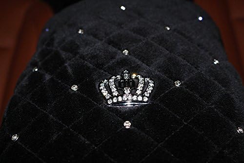 eing Car Armrest Cover Center Console Mat Pad Plush Bling Crytal Crown Seat Protector (13 x 9 inch,Black)