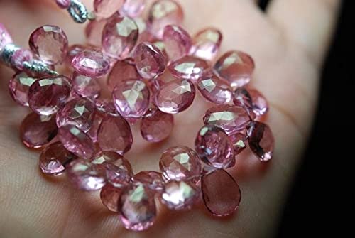 Quartz rose mystic taillé en poire LKBEADS, gemmes premium de 9-10mm