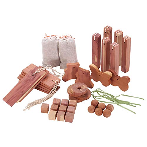 Homode Cedar Blocks for Clothes Storage, Cedar Chips for Closet and Drawer, 40 Pack