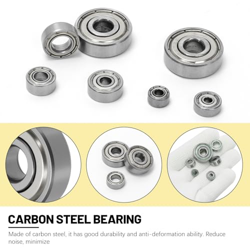 Mardatt 120PCS 693ZZ 623ZZ 624ZZ 685ZZ 687ZZ 627ZZ Kugellager Sortiment Kit, Kohlenstoffstahl Tiefnutzlager, Doppelschirmlager für Geschwindigkeits-Getriebe, Rollen