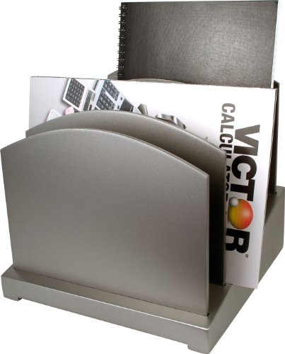 Silver File Organizer - Wood Desk Organizer