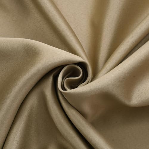 Image of KALIYO Gold Blackout Pinch Pleat Curtains for Living Room & Bedroom | Room Darkening Curtains | Pinch Pleat Header| Noise Reducing | 8 Ft | Pack of 2