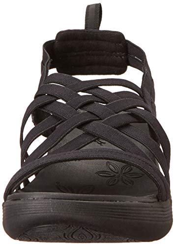 Skechers Women's Pier-Lite Wedge Sandal, Black/Black, 8 #TOP1