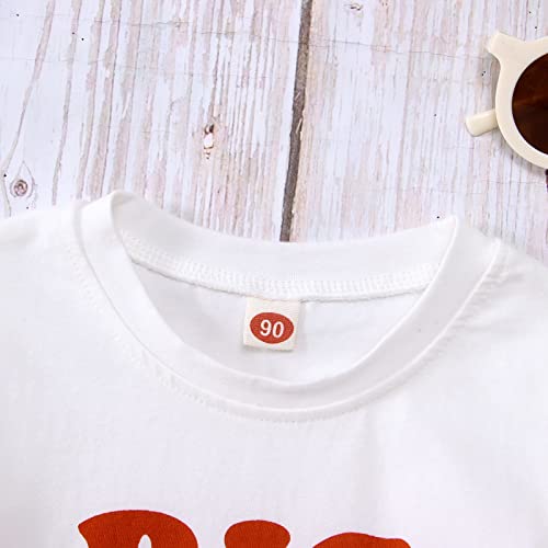 Gliglittr Big Sister Shirt Toddler Girls Big Sis Announcement Short Sleeve Tee Promoted To Girls Outfit Baby Summer Clothes(3-4T,White) #TOP2