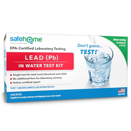 Safe Home® Lead in Drinking Water Test Kit – 1 Sample Tested at Our EPA Certified Lab – Home Inspections, Mortgage Loans, Real Estate Transactions – Detection to 1ppb