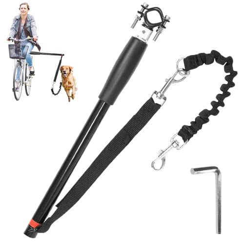 Fahrradleine Hund, Afenau Fahrrad Hundeleine mit Inbusschlüssel, Abnehmbar Hunde Fahrradstange, Hund Fahrradhalterung, Elastisches Banddesign, für Gassigehen, Laufen, DraußEn