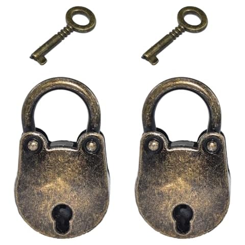 Aifeier ET 2 Pieces Mini Vintage Locks Small Bear-Shape Padlock with Key for Handbag, Jewelry Box, Storage Box, Diary Book, Bronze Cover