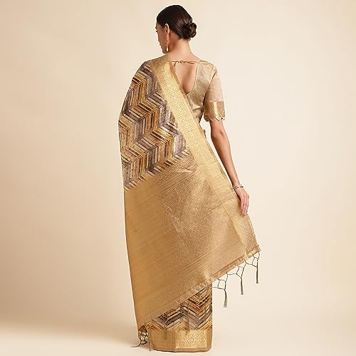 DOI MOI banarasi silk saree in tussar silk – image 3