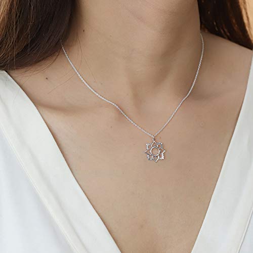 Boma Jewelry Sterling Silver Lotus Pendant Necklace, 18 Inches2