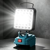 Projecteur LED Lampe de Chantier pour Makita 18V Batteries, Max. 48W 4800LM...