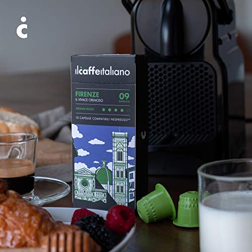 FRHOME - Nespresso 100 Càpsulas compatibles - Il Caffè Italiano - Mezcla Firenze Intensidad 9 - Imagen 5