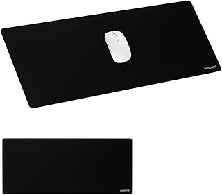 KIBOU KAI 【薄型シリコン滑り止めベース】 ガラスパッド ゲーミングマウスパッド シリコンベース 強化ガラス eスポーツ マウスパッド プロフェッショナル超大型マウスマット 400×900mm 耐久性に優れ ブラック