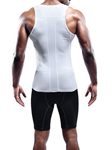 Neleus Men's 3 Pack Mesh Compression Tank Top Athletic Base Layer,802,White,Xl,Eur 2Xl #TOP5