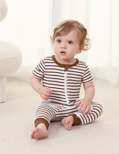 Baby Rompers Infant Boys Girls Pajamas Toddlers Onepiece Sleeper Jumpsuits Bamboo Viscose Zipper Romper 0-24Months4