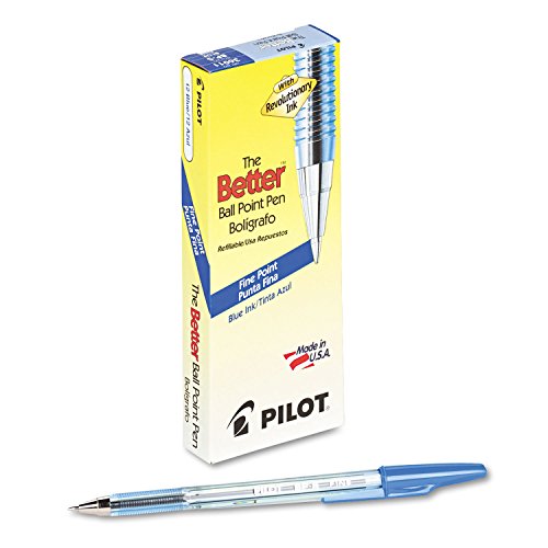 Bolígrafo Pilot The Better de punta fina, alta precisión y fluidez con tinta negra, 12 uds.