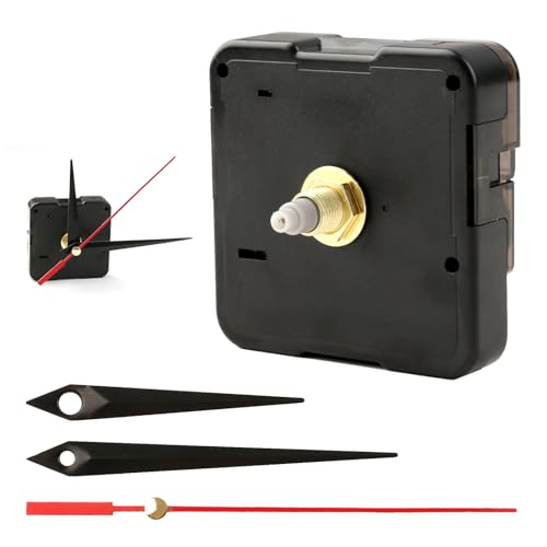 Mecanismo Reloj de Pared, Maquinaria Reloj Pared Silencioso, Kit Completo de Cuarzo con Eje de 16 mm y Manecillas para Creación y Reparación de Relojes Artesanales, Ideal para Proyectos DIY