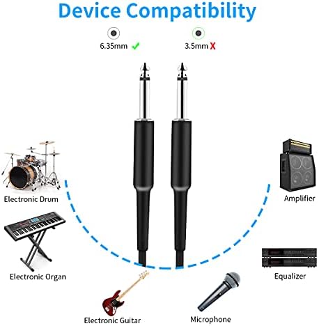 BestSounds Guitar Cable 3M, Electric Guitar Cable Amp Cord Instrument Cable for Acoustic Guitar Bass Keyboard Amplifier and Pro Audio (Straight to Straight)
