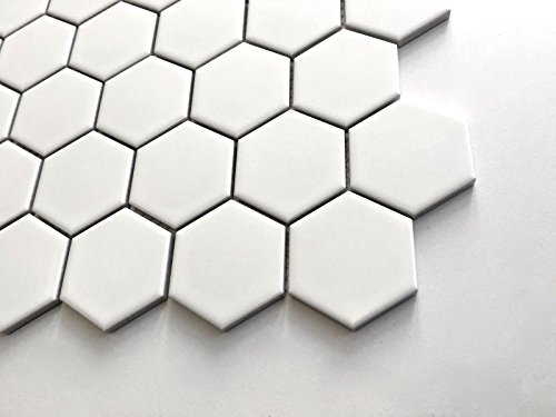 White 2" Hexagon Porcelain Mosaic Floor And Wall Backsplash Kitchen Bath #TOP1